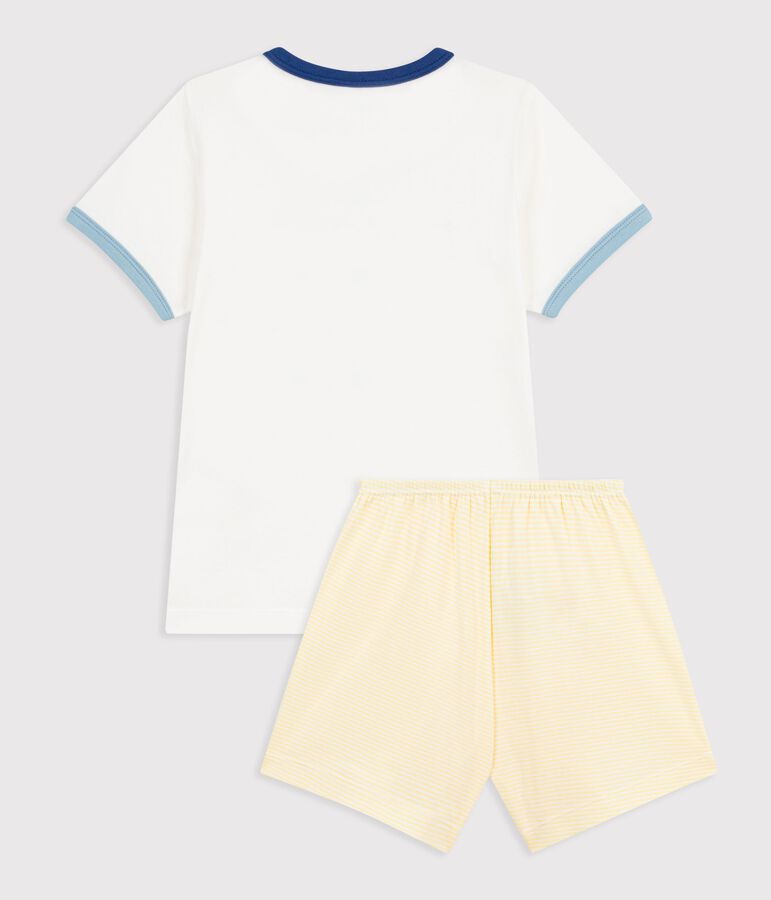 Kinder-Kurzpyjama aus Baumwolle mit Meer-Motiv weiss/vielfarbig