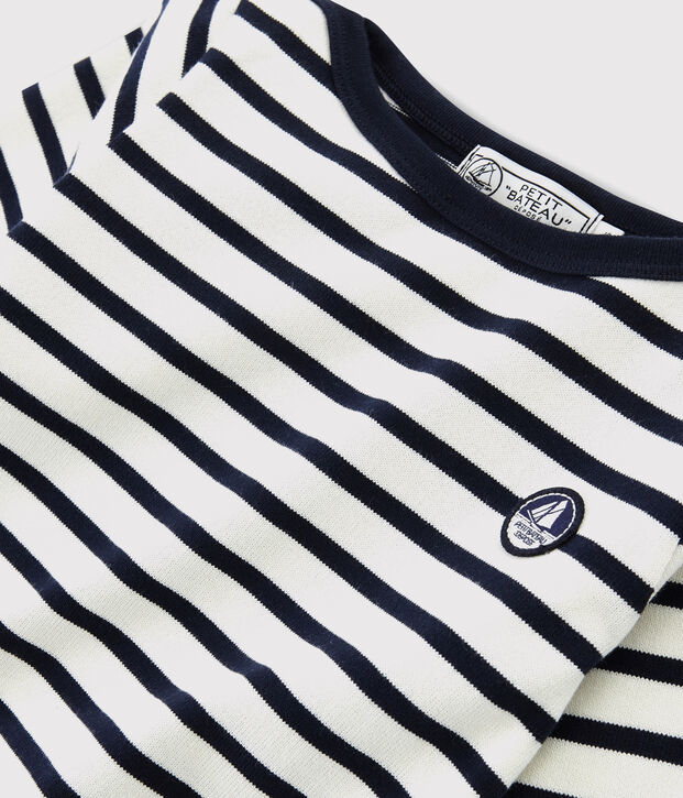 Kinder-Marineshirt aus Jersey M&auml;dchen - Jungen weiss/blau