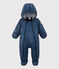 Baby-Fliegeroverall mit Muster blau MEDIEVAL/weiss MULTICO