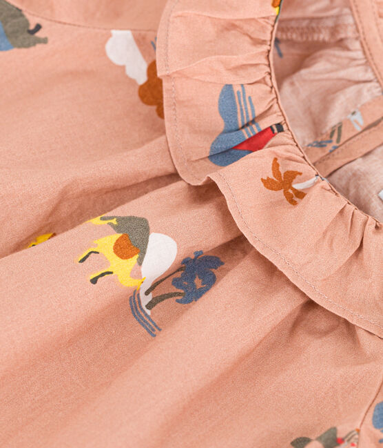 Kurzärmelige Baby-Bluse aus bedrucktem Popeline. VINTAGE/ MULTICO
