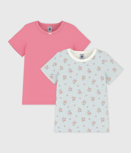 Set kurzärmelige Kinder-T-Shirts aus Baumwolle mit Blumenmotiv variante 1