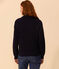Damenpullover aus Baumwolle mit Patentmuster blau SMOKING