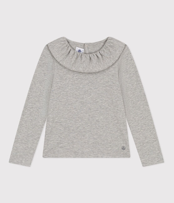 Bluse aus Baumwolle für Kinder/Mädchen grau CHATON CHINE