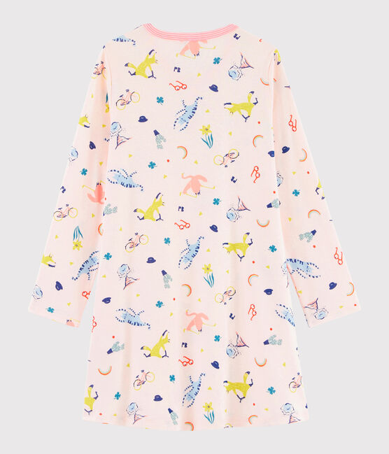 Nachthemd mit originellem Print für Mädchen rosa FLEUR/weiss MULTICO