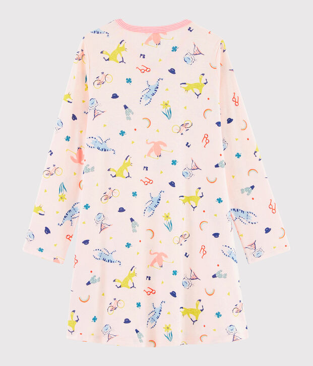 Nachthemd mit originellem Print f&uuml;r M&auml;dchen rosa/vielfarbig