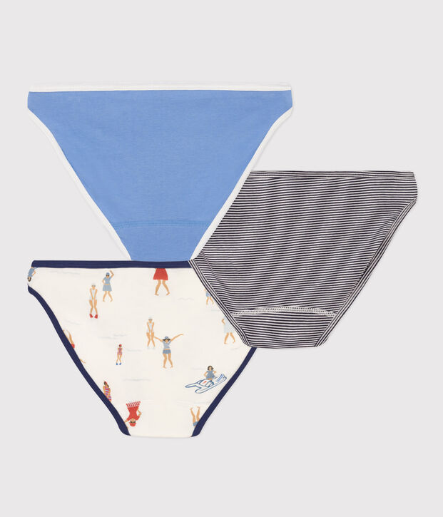 3er-Set Slips aus Baumwolle f&uuml;r Damen vielfarbig