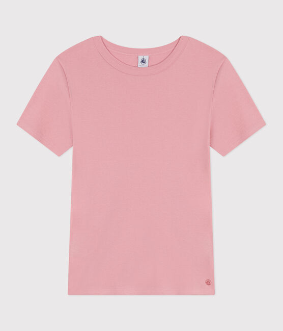 Damen-T-Shirt L'Iconique aus einfarbiger Baumwolle rosa CHARME
