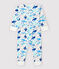 Baby-Strampler aus Baumwolle, ohne Druckknöpfe, mit maritimem Motiv weiss MARSHMALLOW/weiss MULTICO