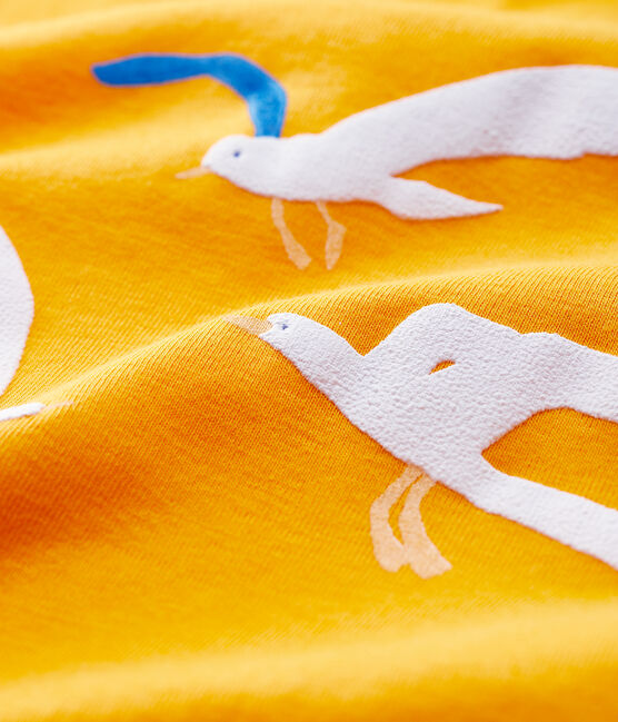 Kurzärmeliges Baby-T-Shirt aus Baumwolle für Jungen. gelb TEHONI