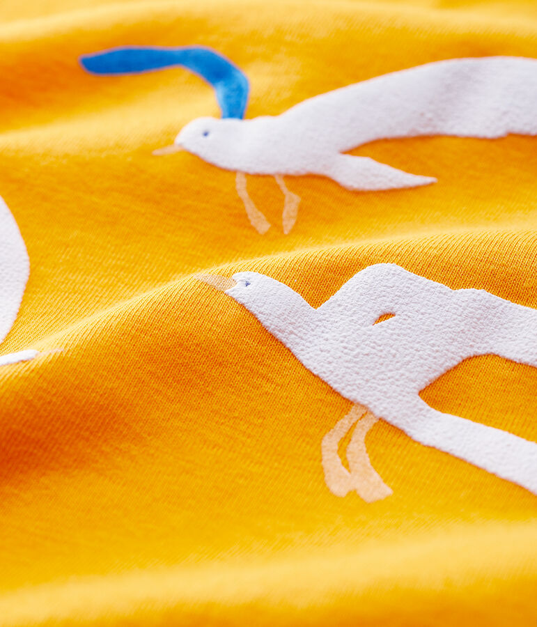Kurz&auml;rmeliges Baby-T-Shirt aus Baumwolle f&uuml;r Jungen. gelb