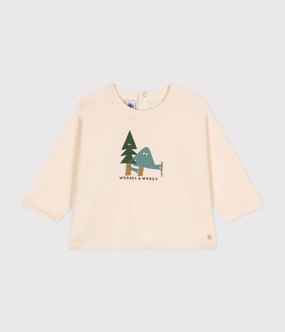 Langärmeliges Baby T-Shirt aus feinem Jersey naturfarben AVALANCHE