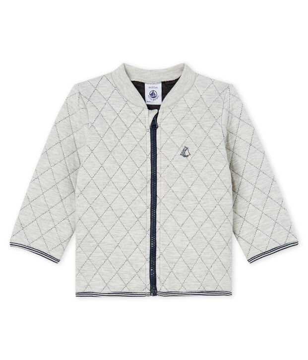 Baby-Cardigan aus gestepptem Doppeljersey f&uuml;r Jungen grau
