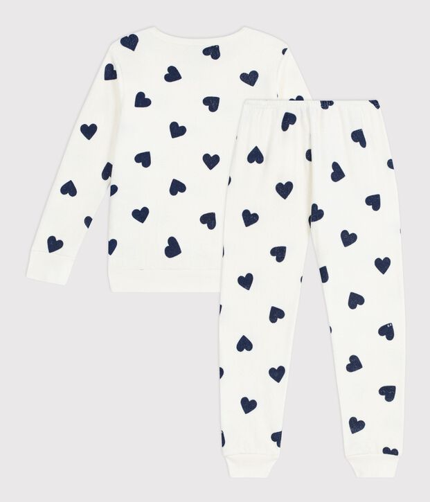 Kinder-Pyjama aus Baumwoll-Frottee mit Herz-Motiv blau/blau