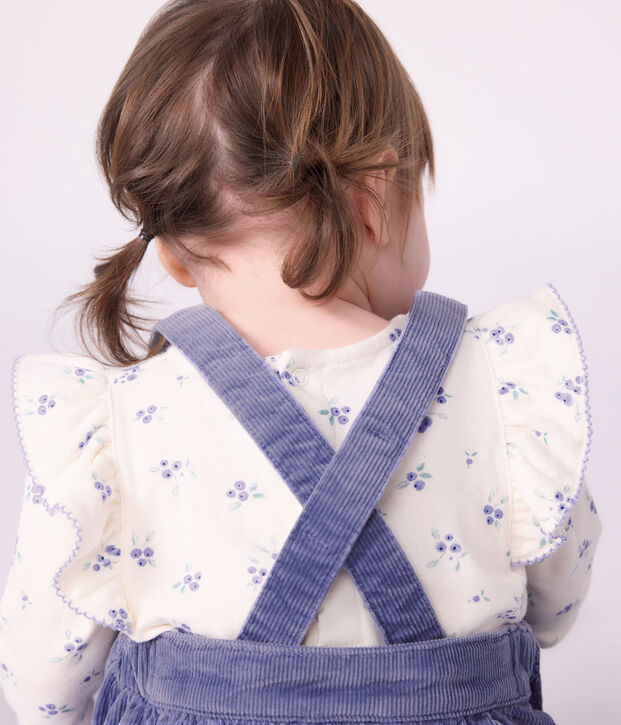 Lang&auml;rmelige Baby-Bluse aus Baumwolle mit Blumenmuster naturfarben/vielfarbig