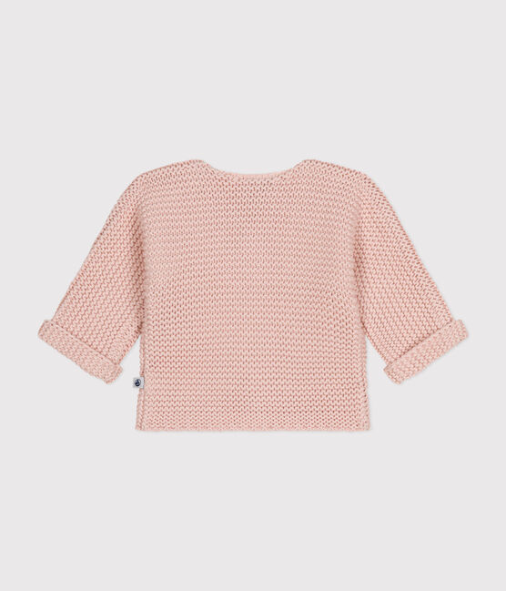 Baby-Cardigan kraus rechts gestrickt rosa SALINE