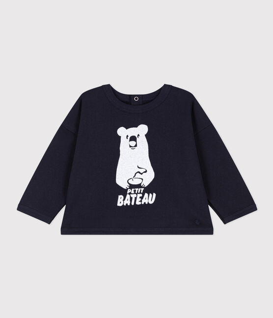 Baby-Sweatshirt aus Molton blau SMOKING