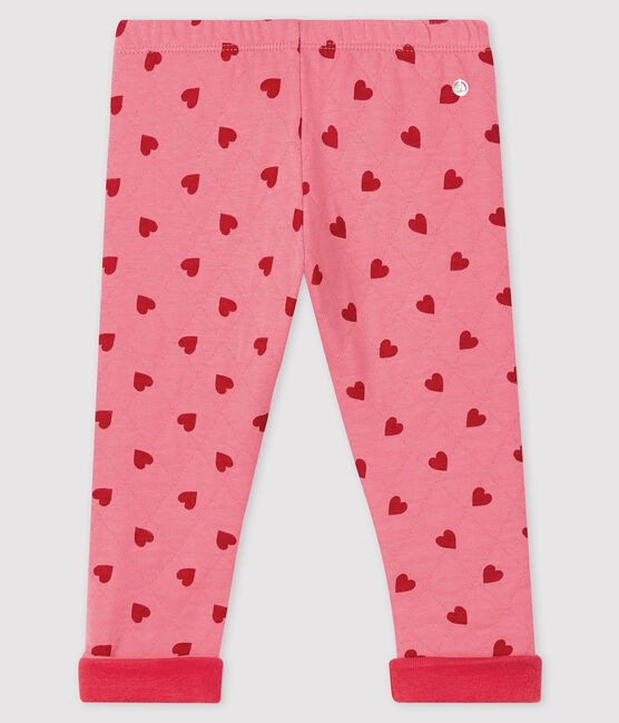 Gemusterte Baby-Hose für Mädchen rosa CHEEK/rot TERKUIT