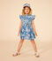 Ärmelloses Kinder-Kleid aus Popeline mit Blumenmuster für Mädchen blau BEACH/ MULTICO