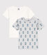 2er-Set kurzärmelige Baumwoll-T-Shirts für Jungen mit Hundemotiv