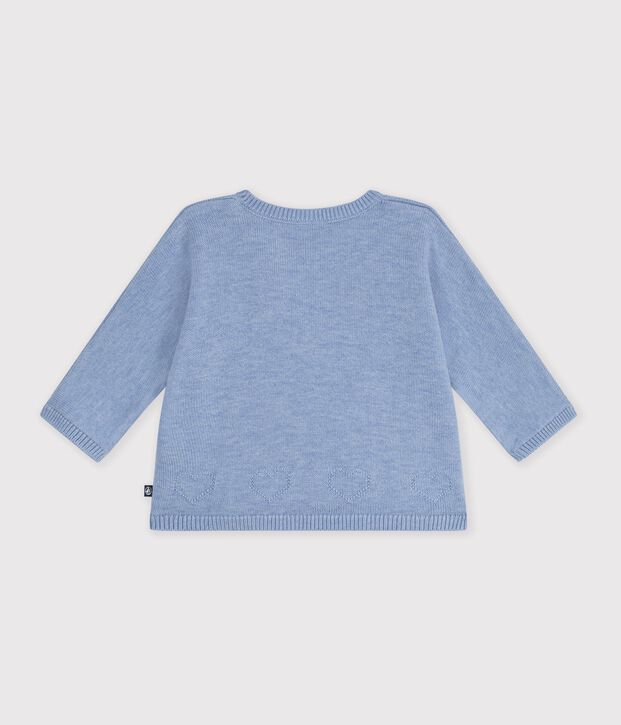 Baby-Wickeljacke aus Woll- und Baumwollstrick mit Lochstickerei POLAIRE