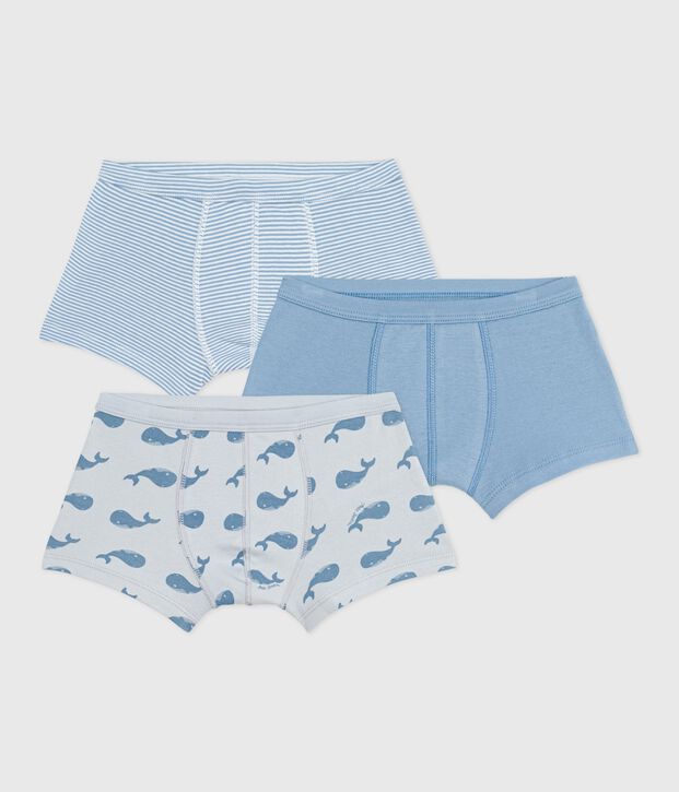 Set Kinder-Boxershorts mit &uuml;berzogenem Bund aus Baumwolle mit Walmotiv vielfarbig