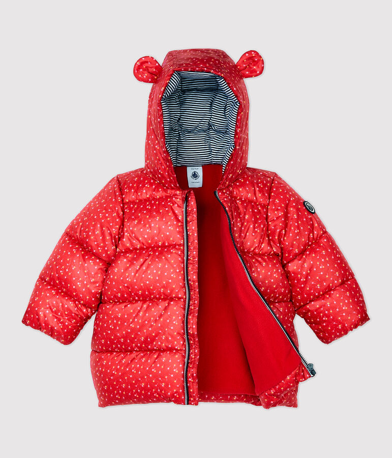 Gesteppter Baby-Anorak. rot/vielfarbig