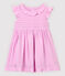 Kurzärmeliges Baby-Kleid aus Crêpe für Mädchen rosa BOHEME