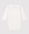 Baby-Body aus Bio-Baumwolle mit Kragen für Jungen weiss MARSHMALLOW
