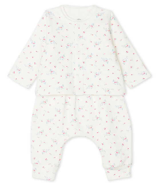 3-teiliges Baby-Set aus Doppeljersey, Unisex weiss MARSHMALLOW/weiss MULTICO