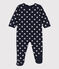 Strampler aus Baumwolle mit Sternenmuster blau SMOKING/weiss MARSHMALLOW