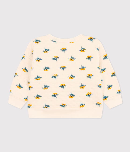 Baby-Sweatshirt aus gestepptem Doppeljersey weiss AVALANCHE/ MULTICO