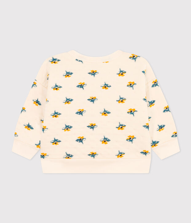 Baby-Sweatshirt aus gestepptem Doppeljersey naturfarben/vielfarbig