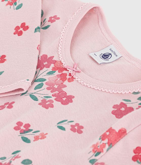 Kinder-Nachthemd aus Baumwolle mit Blumenmotiv rosa JOLI/weiss MULTICO