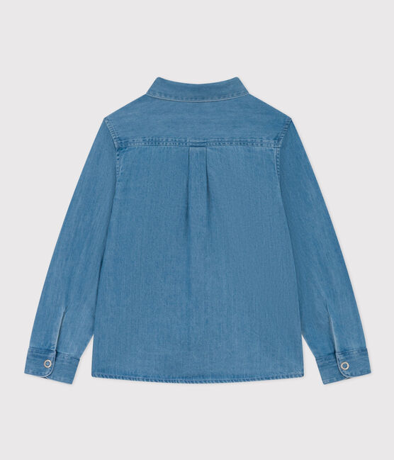 Kinderhemd aus leichtem Denim für Jungen blau DENIM CLAIR