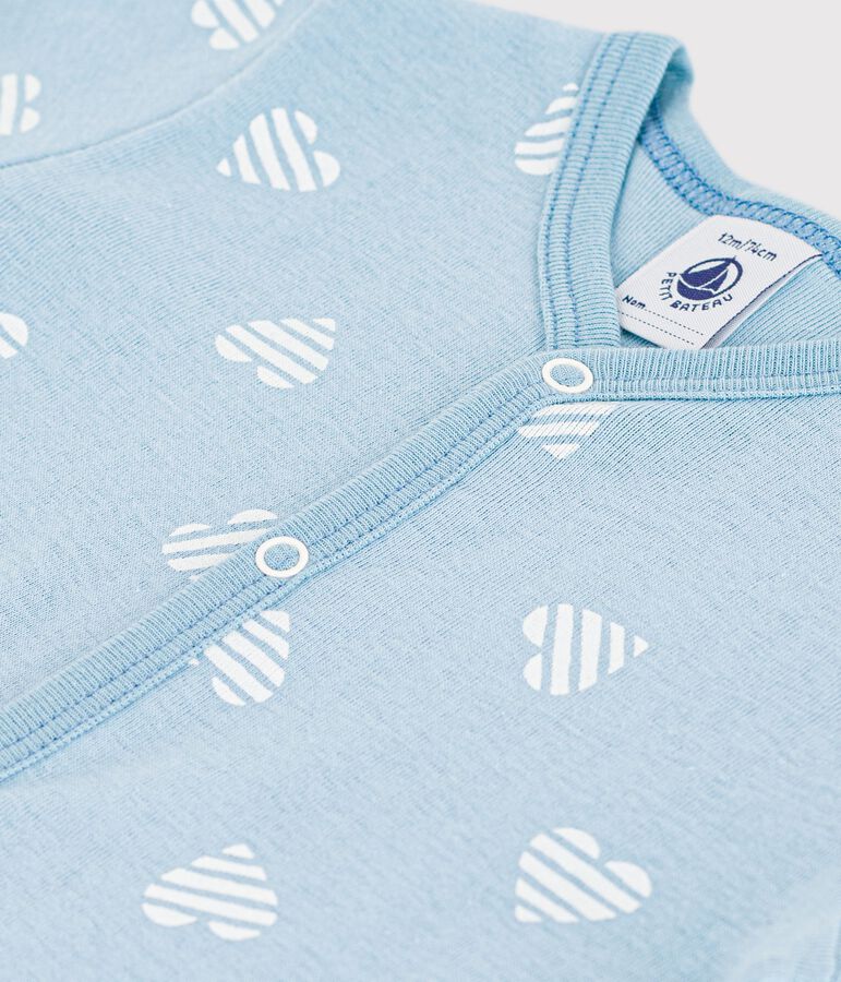 Baby-Kurzoverall aus Baumwolle mit Herzmotiv gr&uuml;n/weiss