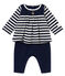 Langer Baby MädchenOverall blau SMOKING/weiss MARSHMALLOW