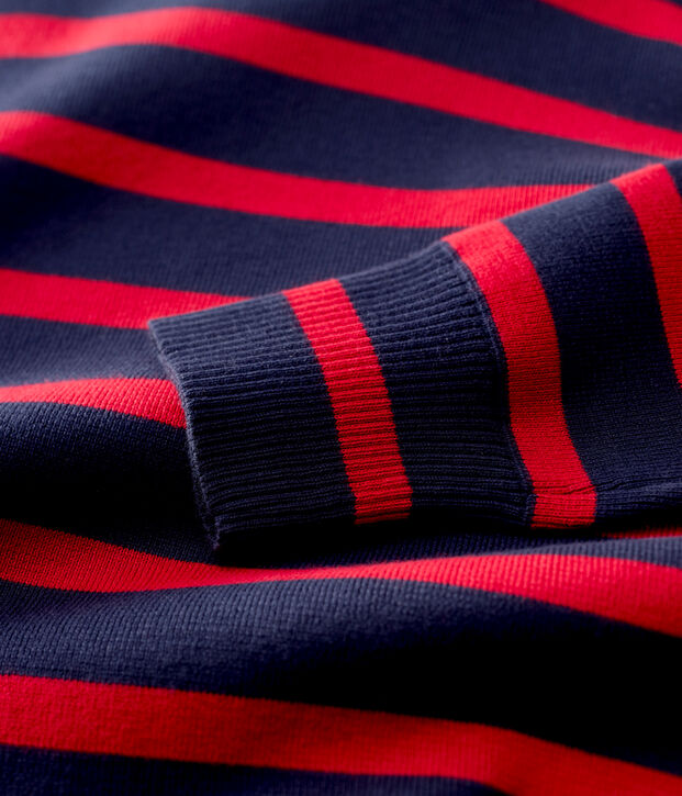 Damenpullover mit Matrosenmuster aus Baumwolle blau/rot