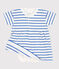 Babykleid aus Molton mit integriertem Body weiss MARSHMALLOW/blau PERSE