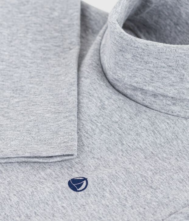 Kinder-Rollkragenshirt aus einfarbiger Baumwolle FUMEE CHINE