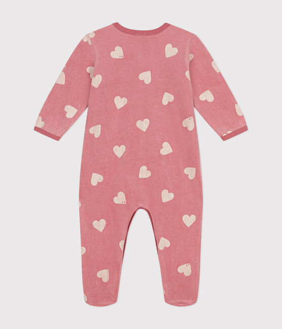 Strampler aus Nicki mit Herzmotiv rosa ROSEWOOD/ MARSHMALLOW