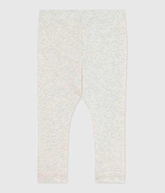 Baby-Leggings aus einfarbiger Baumwolle beige MONTELIMAR CHINE