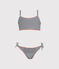 Bikini für Mädchen blau ABYSSE/weiss LAIT