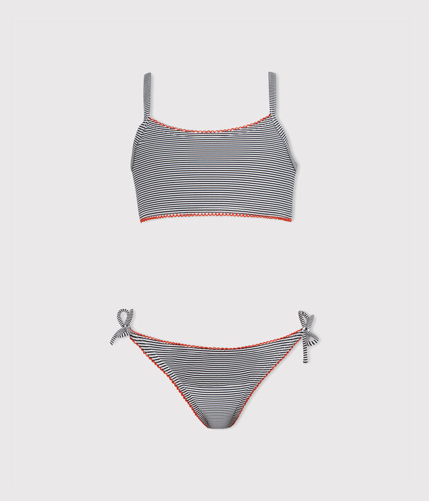 Bikini f&uuml;r M&auml;dchen blau/weiss