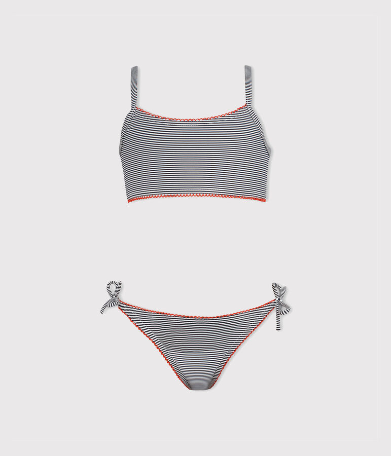 Bikini f&uuml;r M&auml;dchen blau/weiss