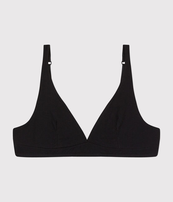 Damen-BH aus Baumwolle und Elastan schwarz BLACK