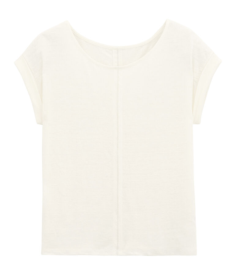 >>T-Shirt mit kurzen &Auml;rmeln weiss LAIT