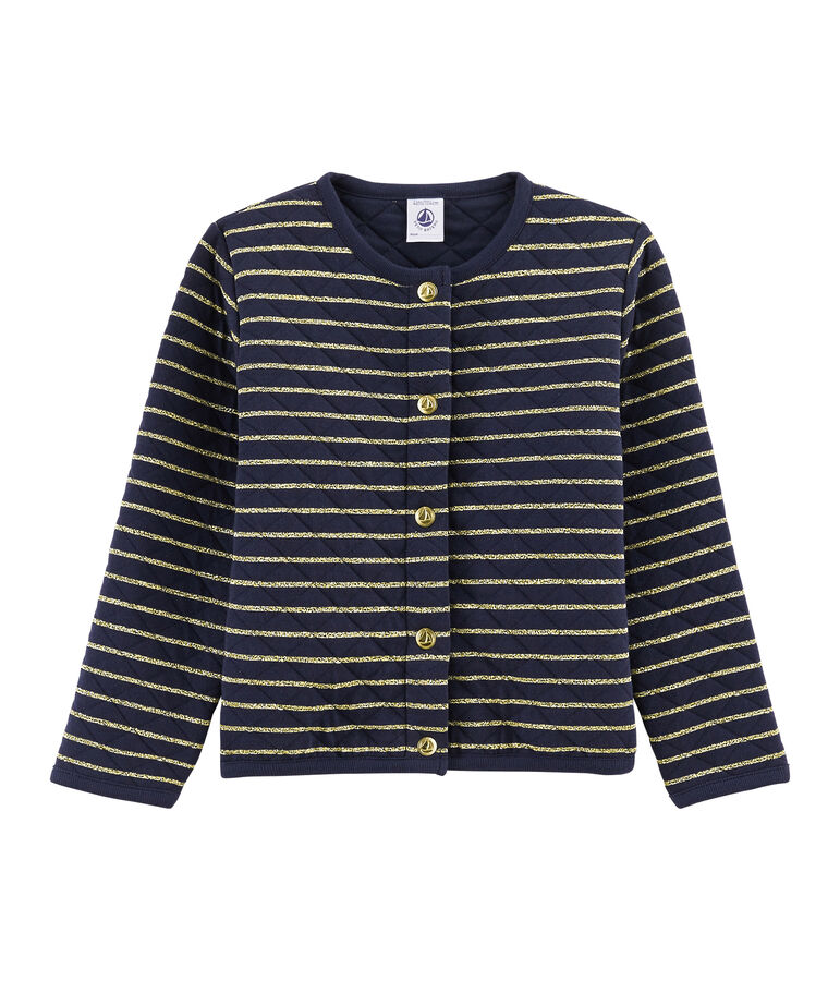 Schlauch-Cardigan f&uuml;r M&auml;dchen gelb/blau