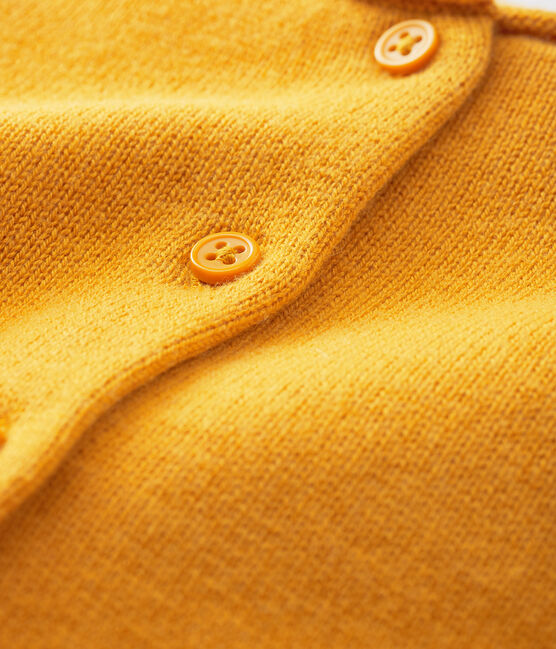 Langärmeliger Baby-Cardigan für Mädchen gelb BOUDOR