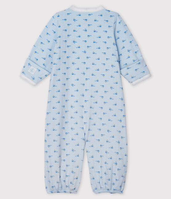 Kombi-Overall aus Rippstrick für Babys blau FRAICHEUR/weiss MULTICO