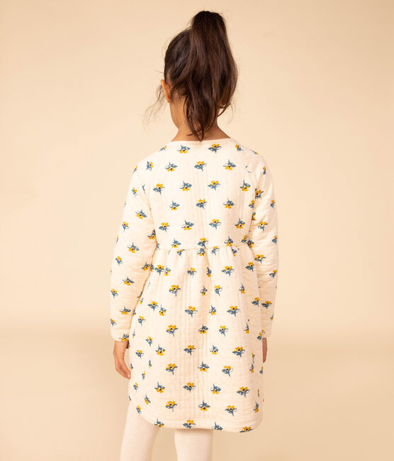 Langärmeliges Kleid mit Printmotiv für Mädchen weiss AVALANCHE/ MULTICO